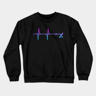 fishing hook heartbeat blue and pink Crewneck Sweatshirt